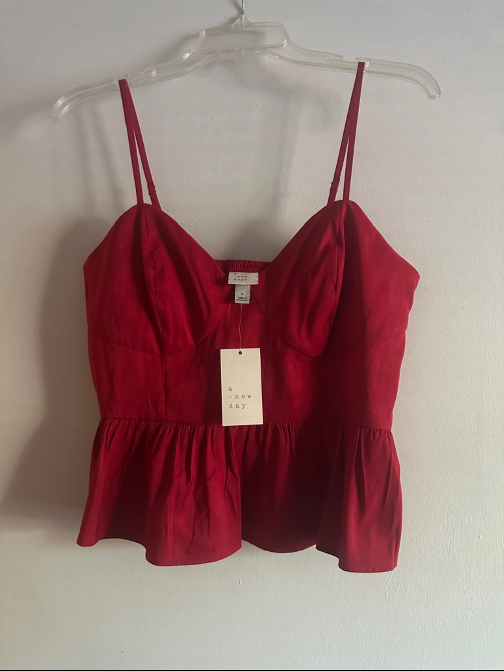 a new day Red Peplum Cami with Adjustable Spaghetti Straps